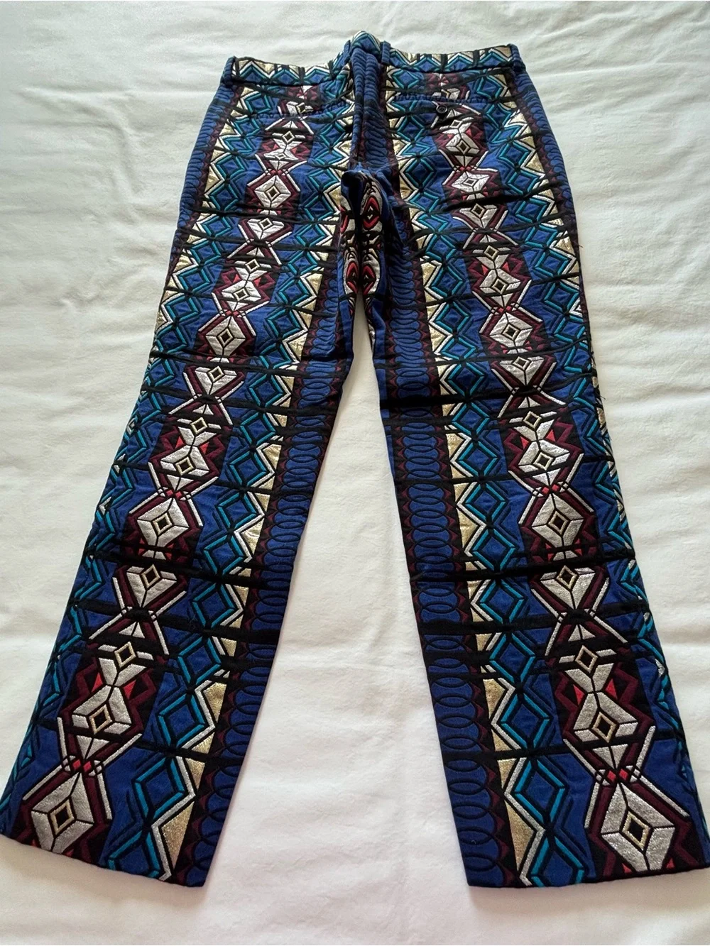 NWOT! RARE! J.Crew Maddie Geometric Jacquard Metallic Pant